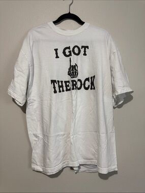 White Graphic Tee - "I Got The Rock"